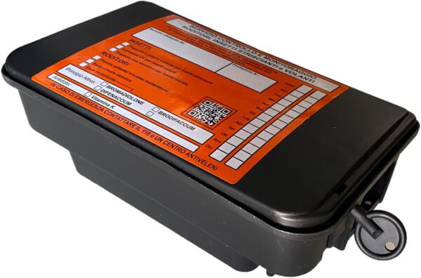 10 Contenitori per Esche Topicide Velenose Stazioni di Sicurezza a Norma HACCP. Distributori Erogatori per Ratti e Topi Grandi. Colore Nero.