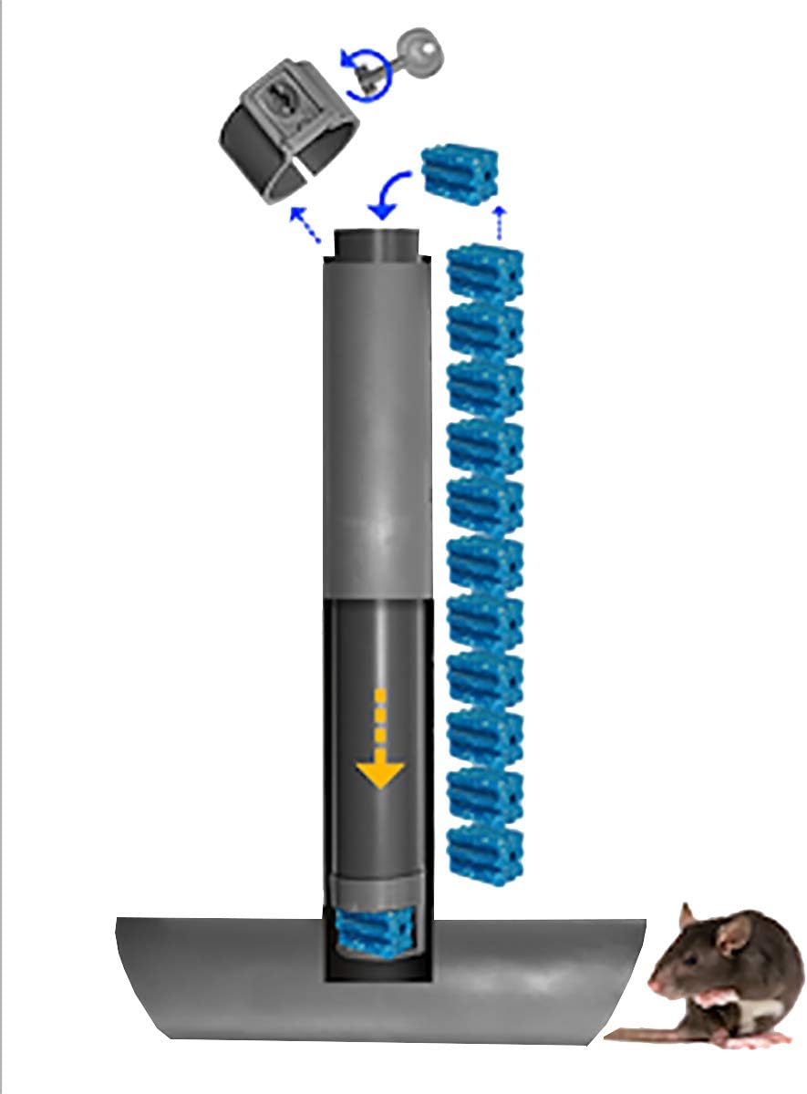 10 Contenitori per Esche Topicide Velenose. Stazione di Sicurezza Ristoramatic a Norma HACCP. Distributore Erogatore Grigio per Ratti e Topi Grandi.