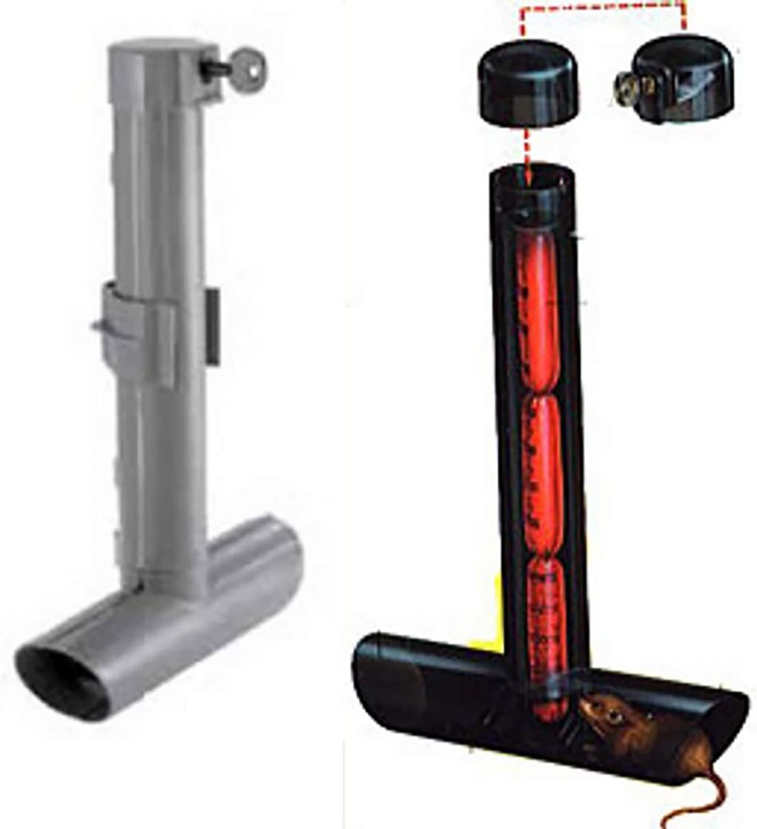 10 Contenitori per Esche Topicide Velenose. Stazione di Sicurezza Ristoramatic a Norma HACCP. Distributore Erogatore Grigio per Ratti e Topi Grandi.