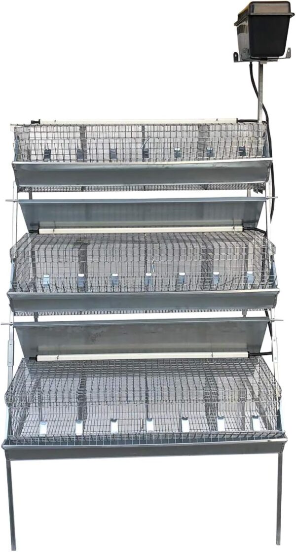 Gabbia B3-100 Plus 3 Piani a Piramide per Ingrasso Conigli