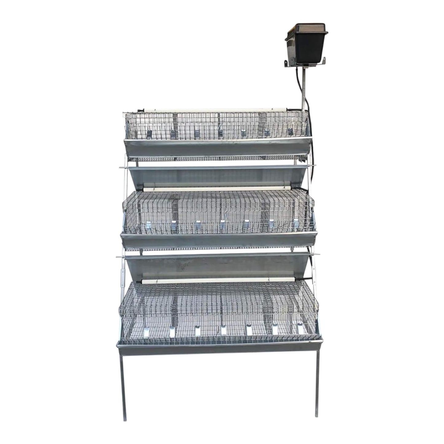 Gabbia B3-100 Plus 3 Piani a Piramide per Ingrasso Conigli