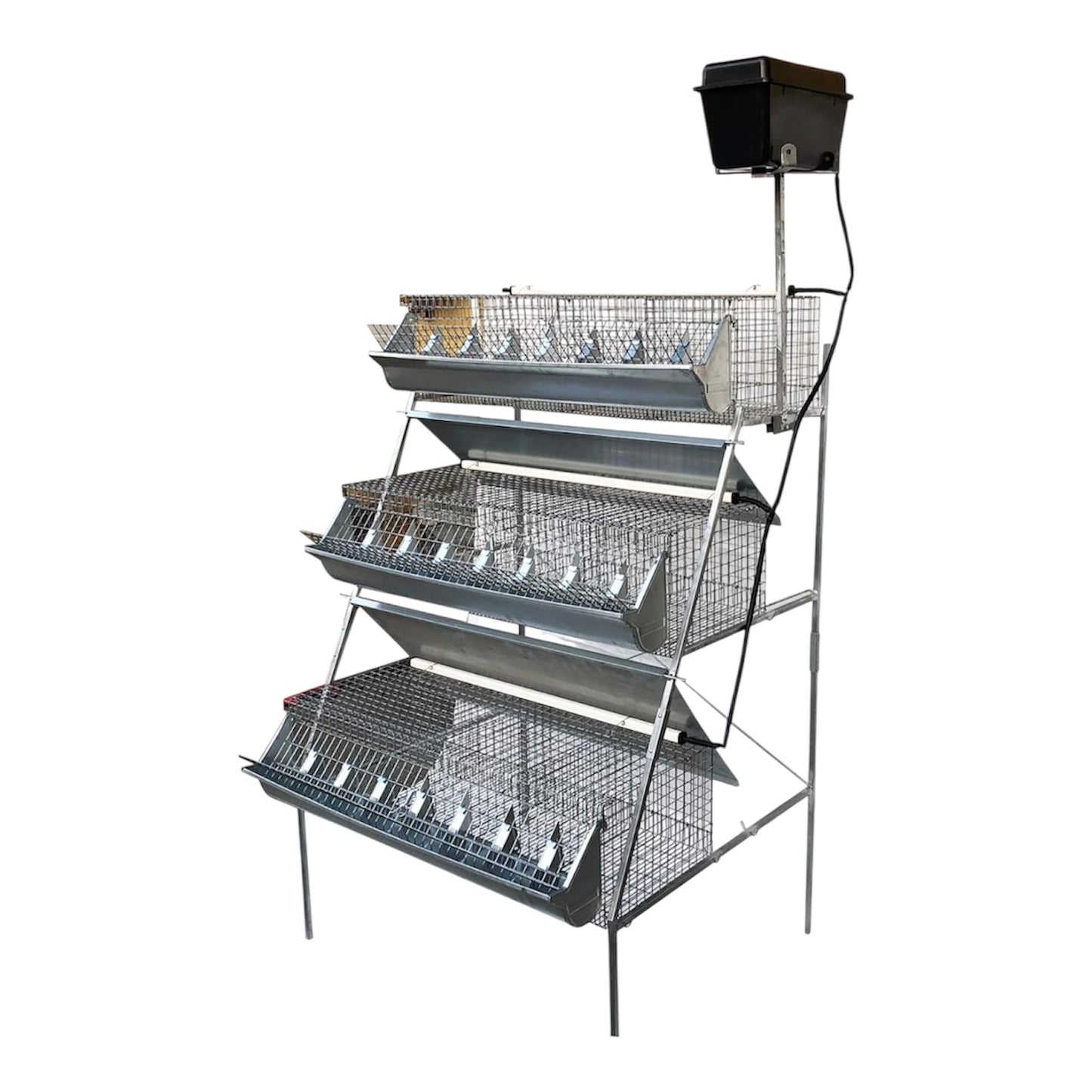 Gabbia B3-100 Plus 3 Piani a Piramide per Ingrasso Conigli