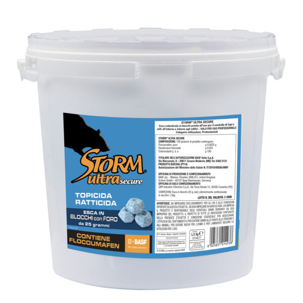 Esca rodenticida in Blocchi Forati Basf Storm Ultra Secure 1,5 kg