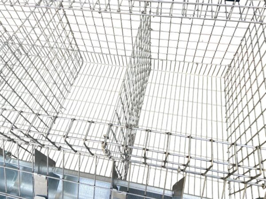 Gabbia Conigli Ingrasso 8 fori Con Sostegni