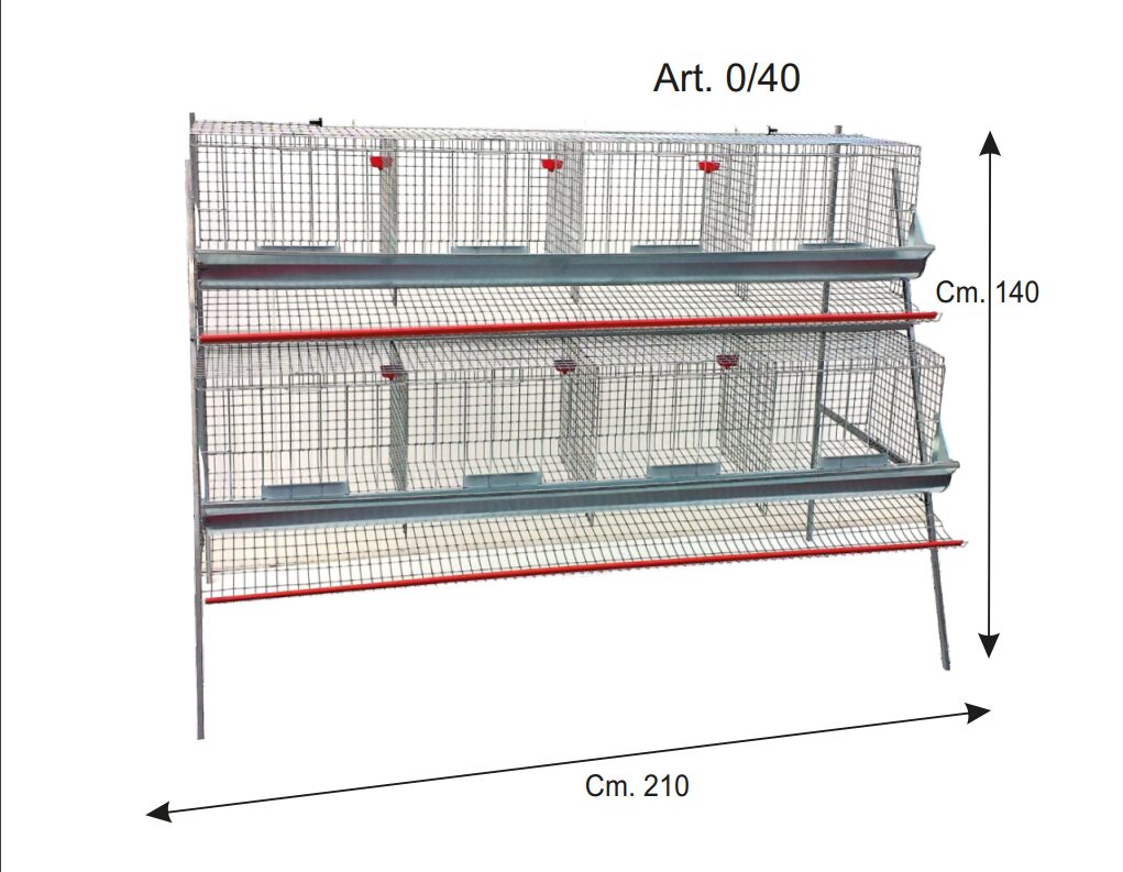 Gabbia Per Galline Ovaiole a Piramide 2 Piani