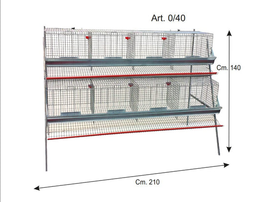 Gabbia Per Galline Ovaiole a Piramide 2 Piani