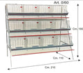 Gabbia Per Galline Ovaiole a Piramide 3 Piani