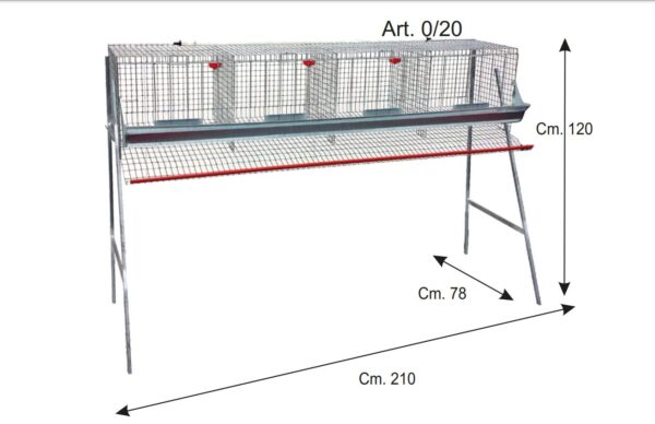 Gabbia Per Galline Ovaiole a Piramide 1 Piano