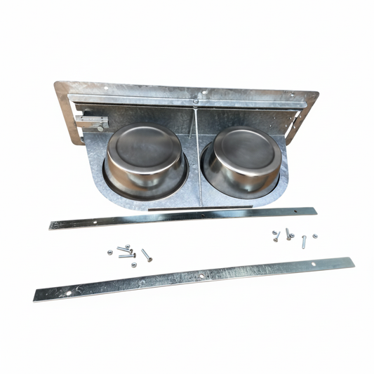 2 Ciotole Girevoli in Acciaio Inox Rotanti Universali