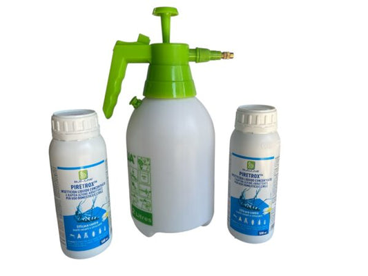2 Insetticida Piretrox ml 500 con Piretro Naturale + Pompa 2lt