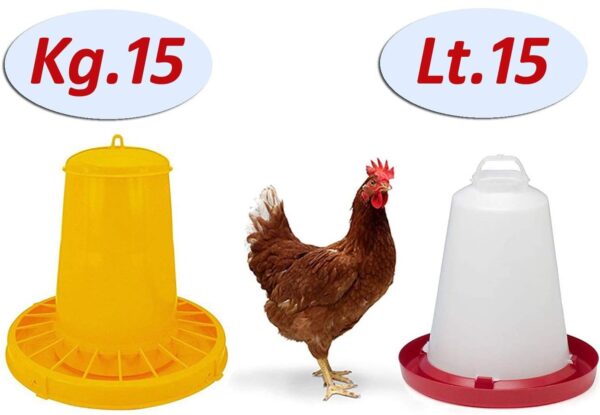 Kit Mangiatoia Kg 15 + Abbeveratoio Lt 15