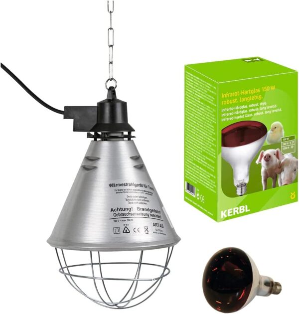 Kit Lampada a Raggi Infrarossi da 150 W + Riflettore Porta Lampada