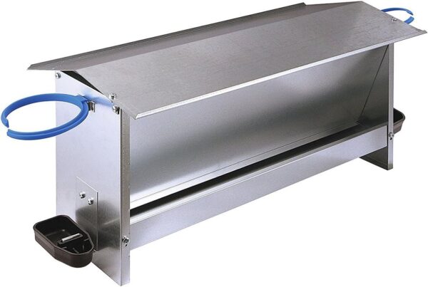 Mangiatoia in Lamiera Zincata da Cortile con 2 Abbeveratoi