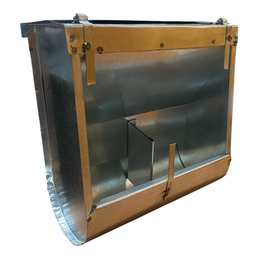 Mangiatoia x Conigli 2 scomparti con coperchio in lamiera zincata  cm 22x11x23 h