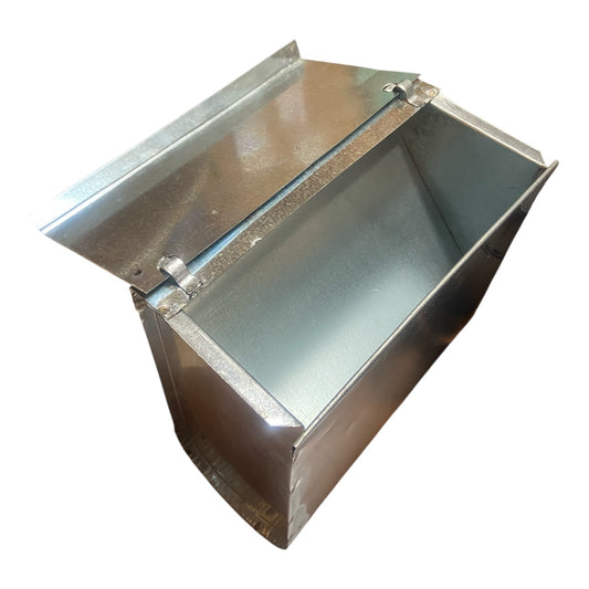 Mangiatoia x Conigli 2 scomparti con coperchio in lamiera zincata  cm 22x11x23 h