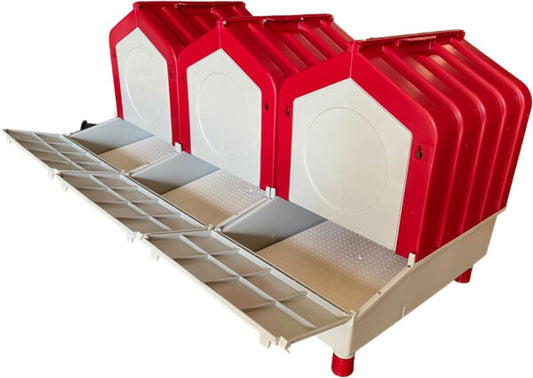 Nido in Plastica a 3 Posti per Galline Ovaiole