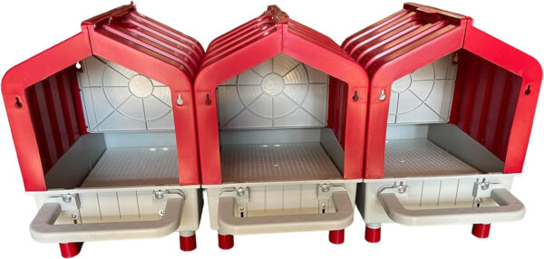 Nido in Plastica a 3 Posti per Galline Ovaiole