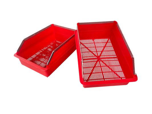 Nido interno per conigli in plastica con bordo in lamiera 2 pz