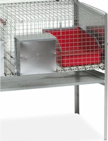 Nido interno per conigli in plastica con bordo in lamiera 2 pz