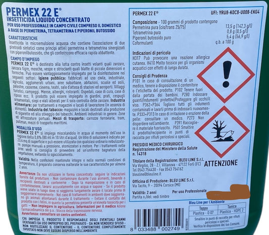 Insetticida Liquido Concentrato Permex 22 E. Tanica 10LT
