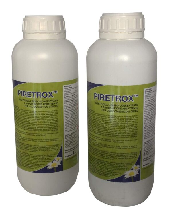 Insetticida Piretrox (2 bottiglie da 1Lt)Concentrato con Piretro Naturale