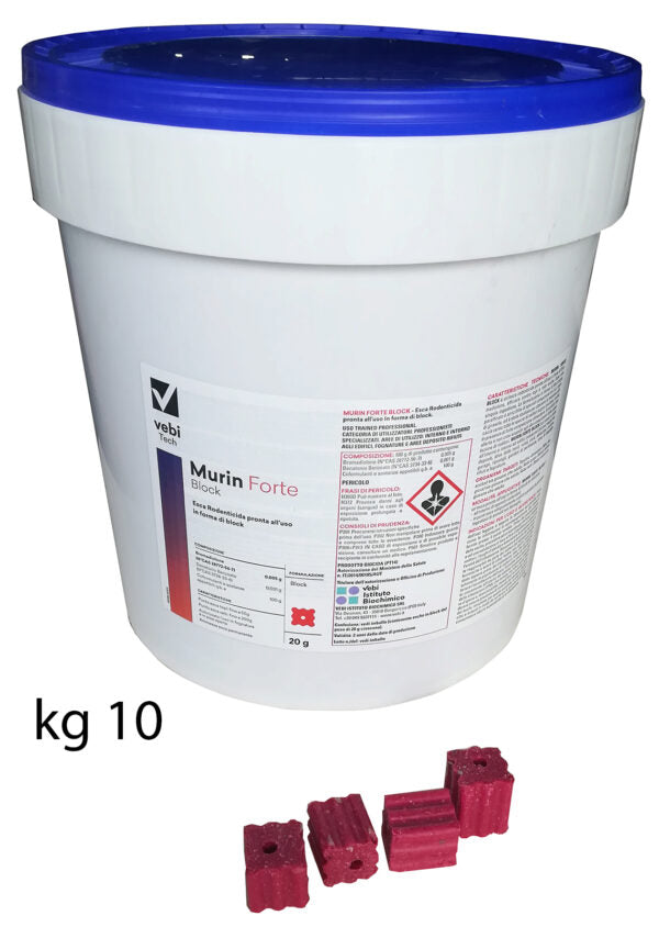 Esca Rodenticida Murin Forte Blocco kg 10